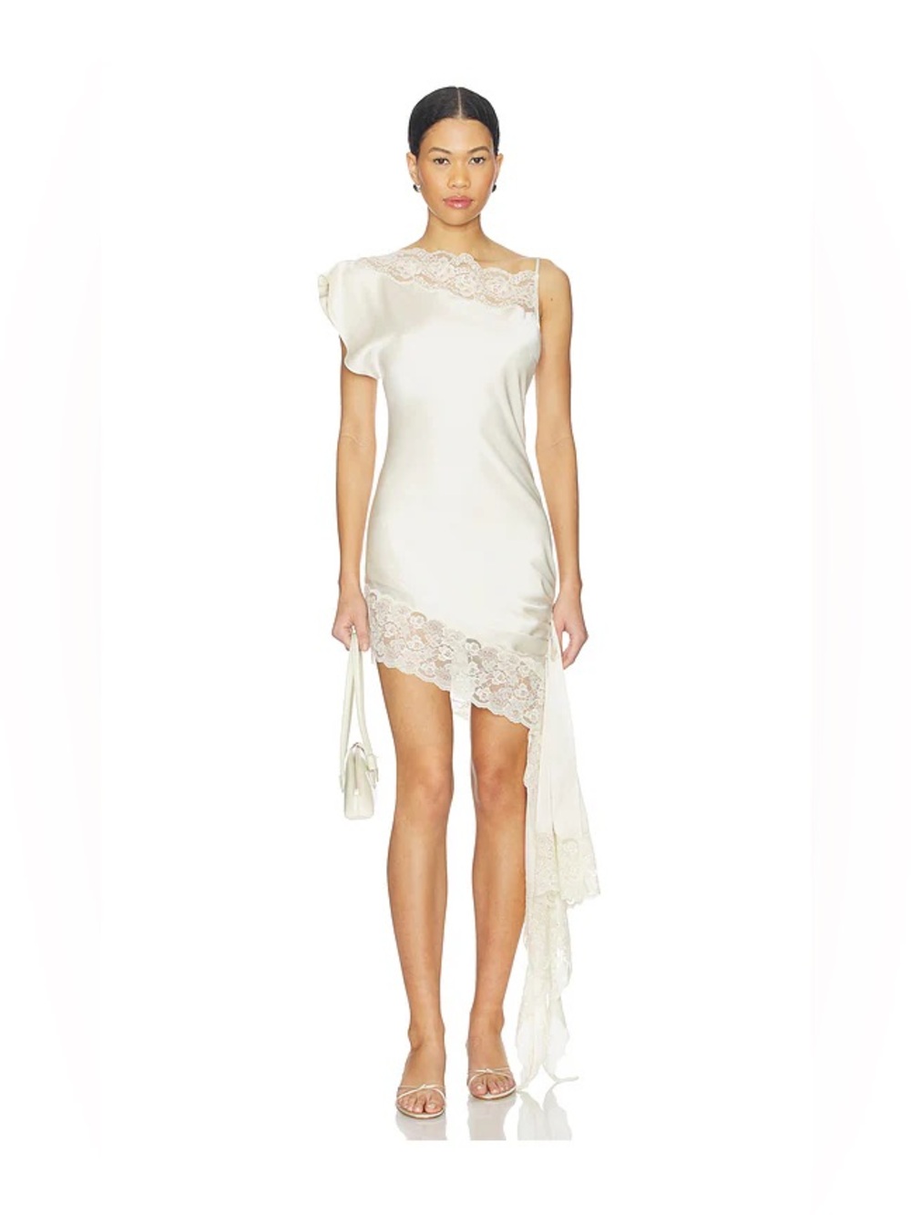 Lovers and Friends Nataliya Ivory Satin Lace Mini Dress REVOLVE